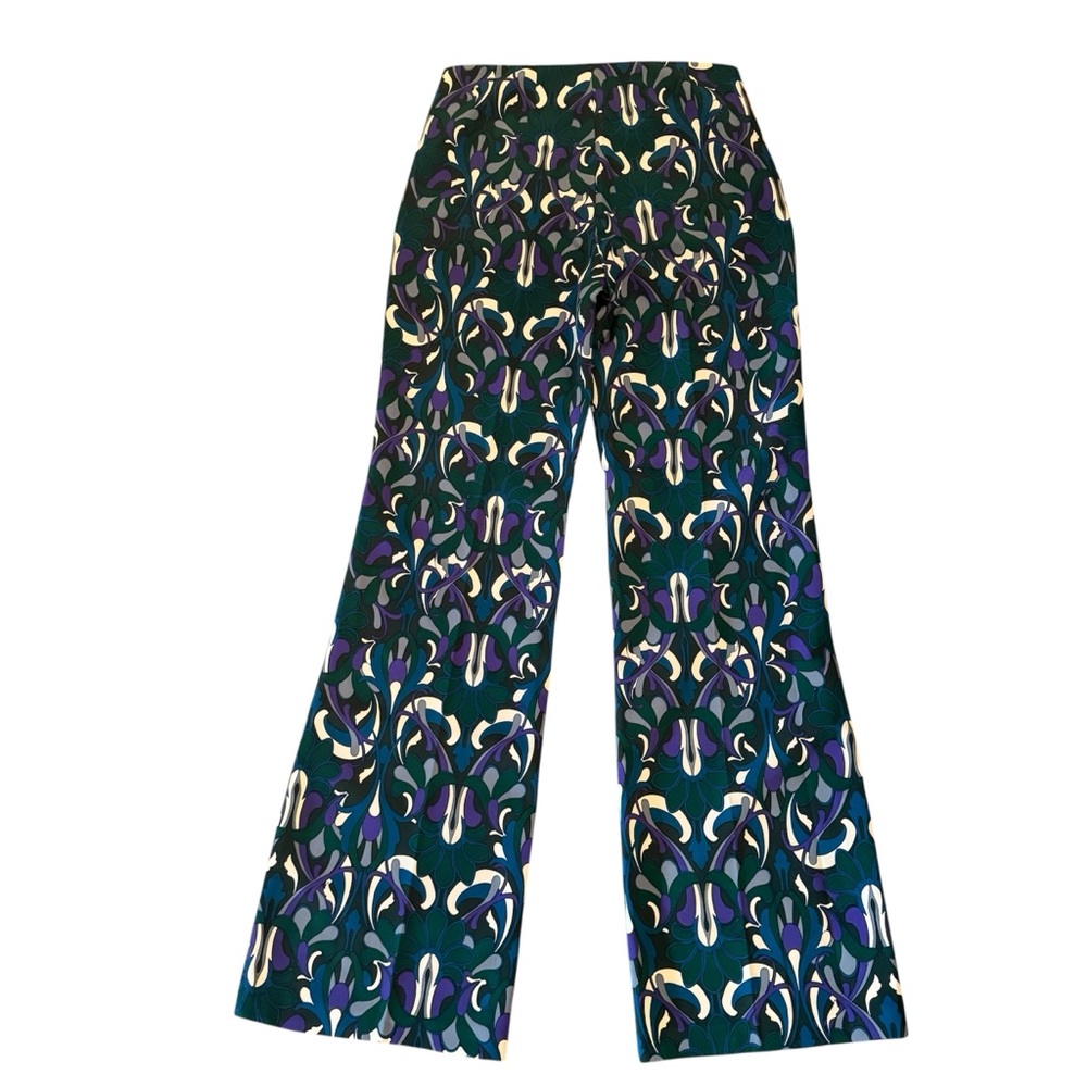 MNG Mango Pantalon 312 Hailey Straight Leg Trouser Pants in 70s Retro Print Sz 8 - Picture 4 of 14